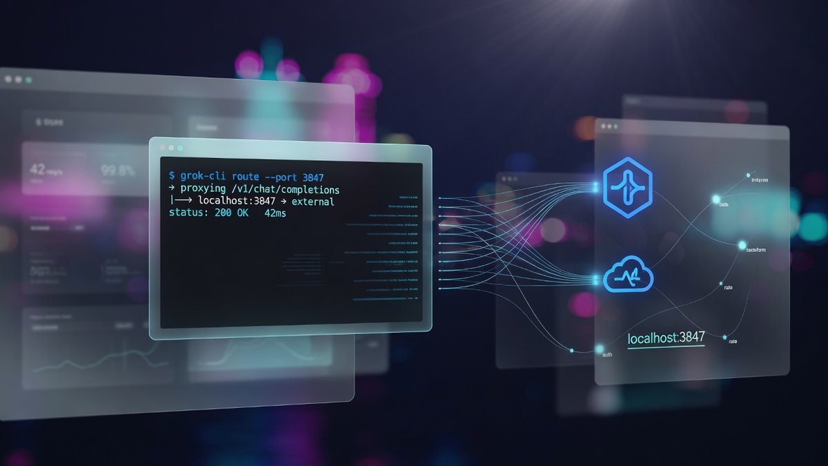 Grok CLI to OpenAI Compatible 閘道示意